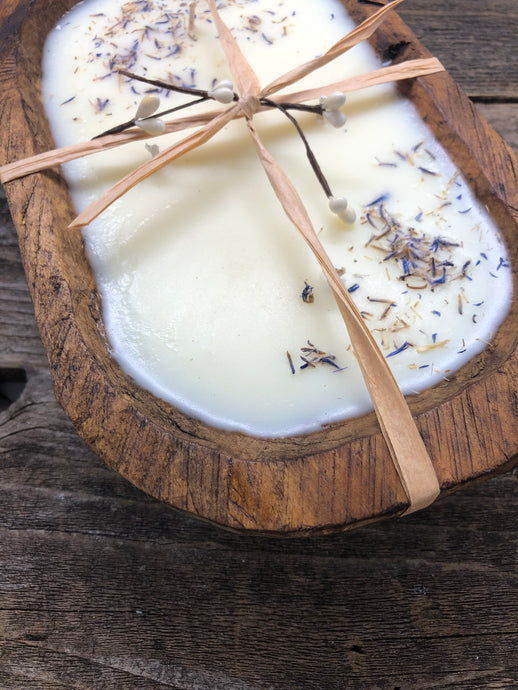 Dough Bowl Candle Soy Decorative Candle Triple Wick Candle Botanical Candle